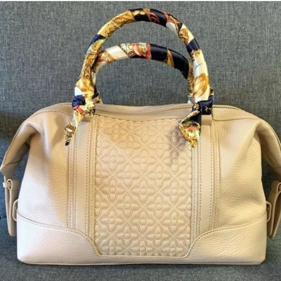 Rare Tory Burch bag Quilted pattern Scarf wrapped - Picture 3 of 9